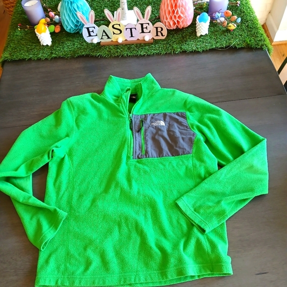 The North Face Green Fleece Pullover Excellent Condition Size M - Picture 1 of 4